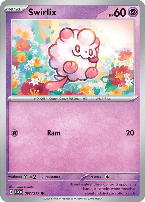 Swirlix #093/217 Pokémon card from Ascended Heroes