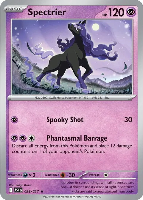 Spectrier #098/217 Holofoil Pokémon card from Ascended Heroes