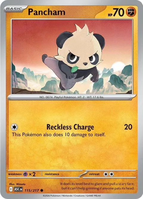 Pancham #115/217 Pokémon card from Ascended Heroes