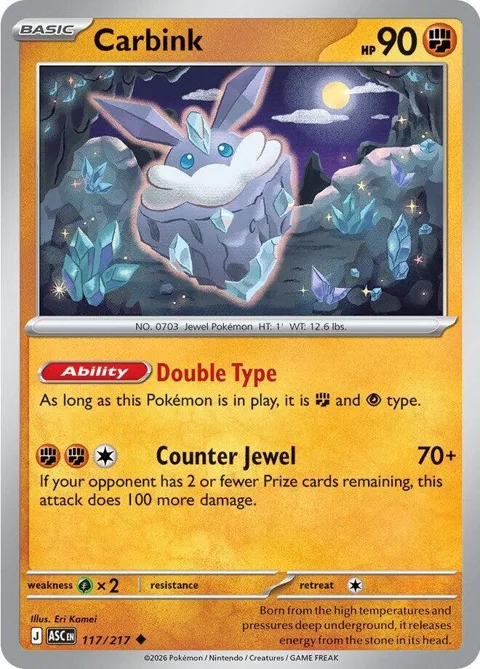 Carbink #117/217 Pokémon card from Ascended Heroes
