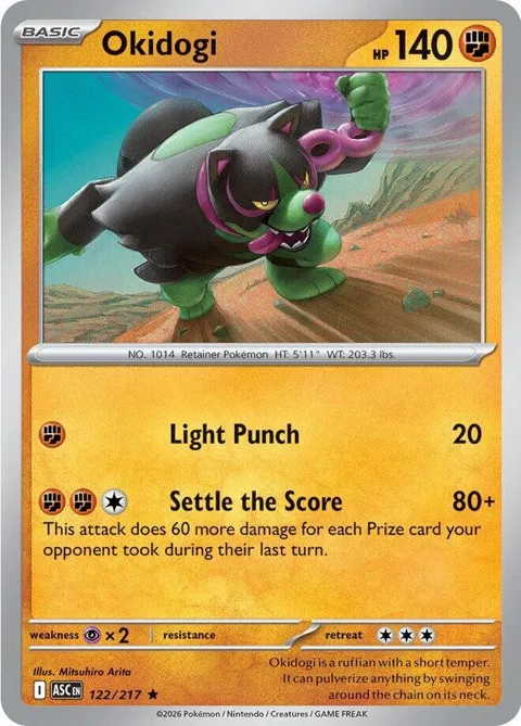 Okidogi #122/217 Holofoil Pokémon card from Ascended Heroes