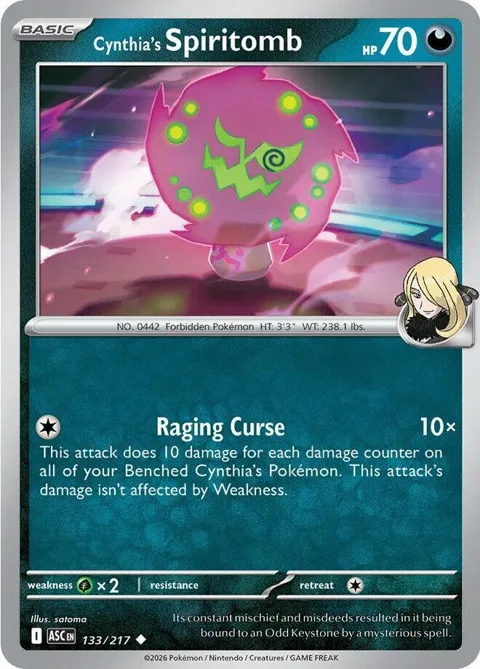 Cynthia's Spiritomb #133/217 Pokémon card from Ascended Heroes