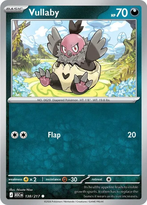 Vullaby #138/217 Pokémon card from Ascended Heroes