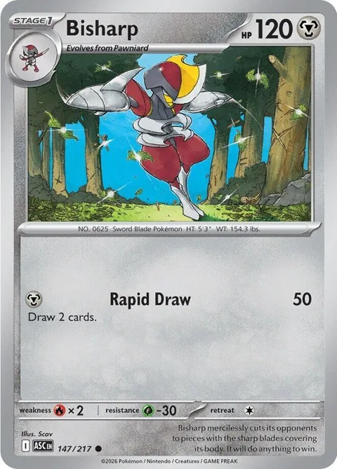 Bisharp #147/217 Pokémon card from Ascended Heroes