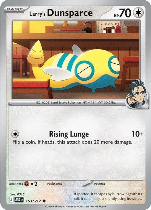 Larry's Dunsparce #163/217 Pokémon card from Ascended Heroes