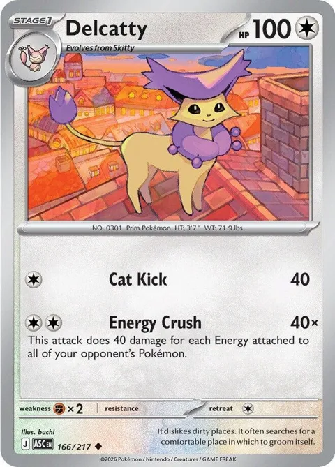 Delcatty #166/217 Pokémon card from Ascended Heroes
