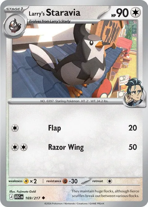 Larry's Staravia #169/217 Pokémon card from Ascended Heroes