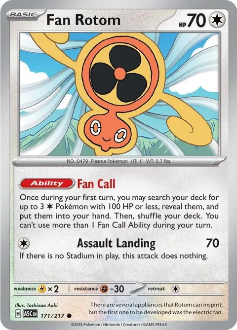Fan Rotom #171/217 Pokémon card from Ascended Heroes