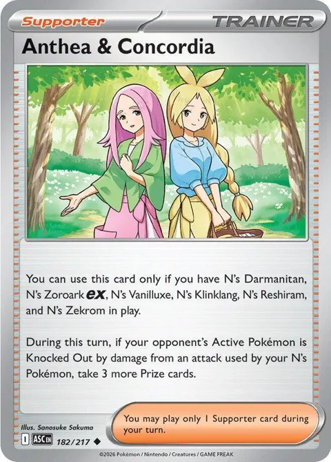 Anthea & Concordia #182/217 Pokémon card from Ascended Heroes