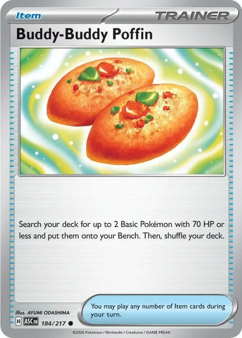 Buddy-Buddy Poffin #184/217 Reverse Holofoil Pokémon card from Ascended Heroes