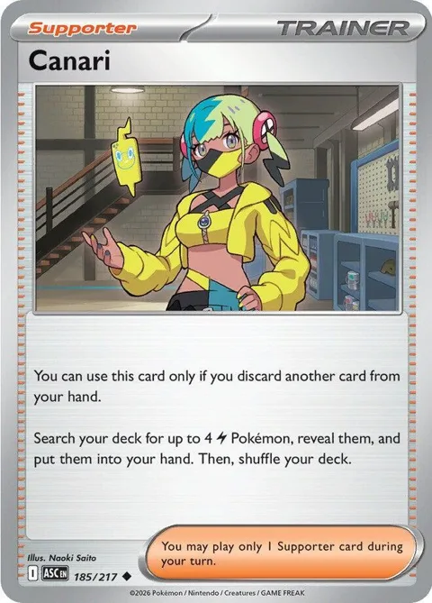 Canari #185/217 Pokémon card from Ascended Heroes