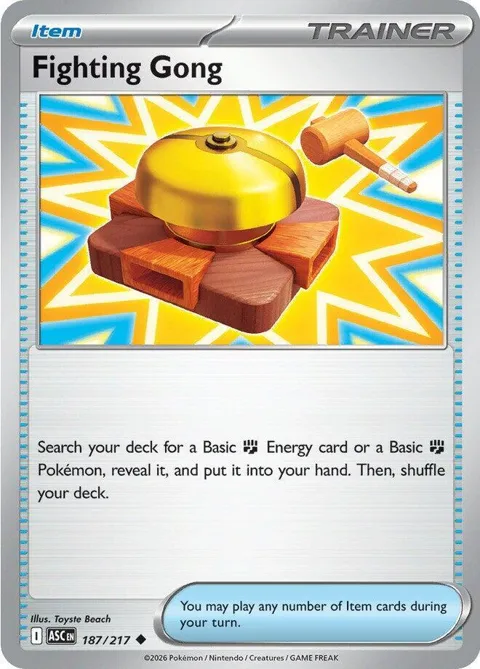 Fighting Gong #187/217 Pokémon card from Ascended Heroes