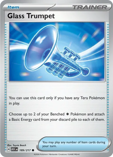 Glass Trumpet #189/217 Reverse Holofoil Pokémon card from Ascended Heroes