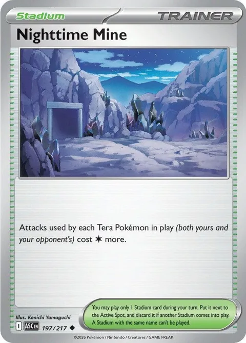 Nighttime Mine #197/217 Reverse Holofoil Pokémon card from Ascended Heroes