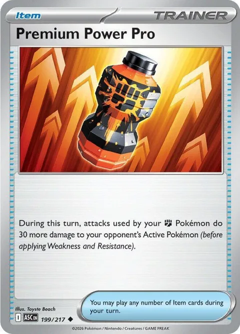 Premium Power Pro #199/217 Pokémon card from Ascended Heroes