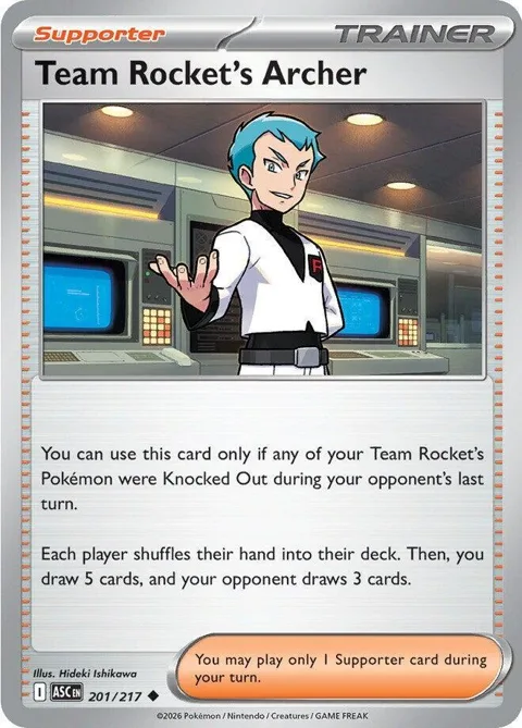 Team Rocket's Archer #201/217 Pokémon card from Ascended Heroes