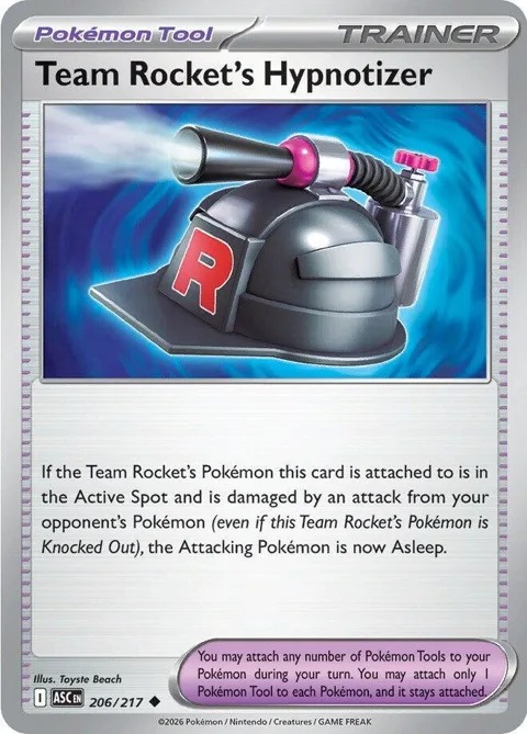 Team Rocket's Hypnotizer #206/217 Reverse Holofoil Pokémon card from Ascended Heroes