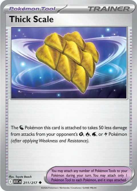 Thick Scale #211/217 Reverse Holofoil Pokémon card from Ascended Heroes