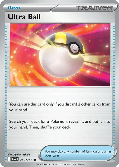 Ultra Ball #213/217 Pokémon card from Ascended Heroes