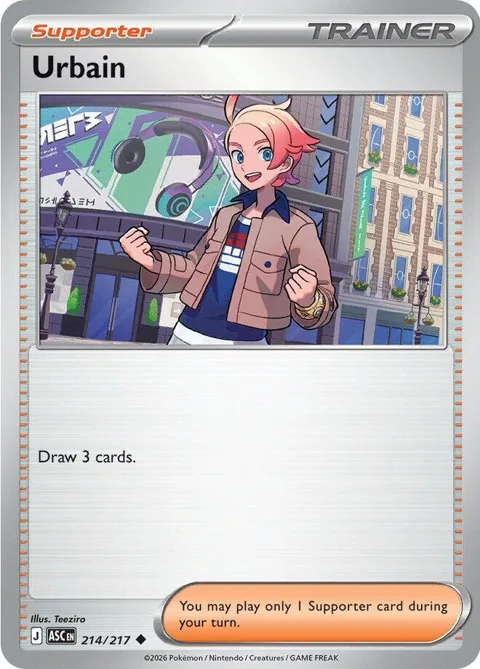 Urbain #214/217 Reverse Holofoil Pokémon card from Ascended Heroes