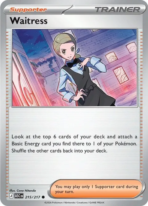 Waitress #215/217 Pokémon card from Ascended Heroes