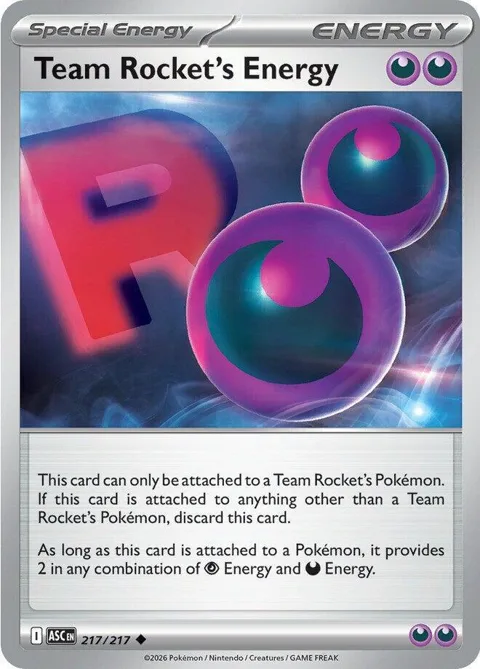 Team Rocket's Energy #217/217 Pokémon card from Ascended Heroes
