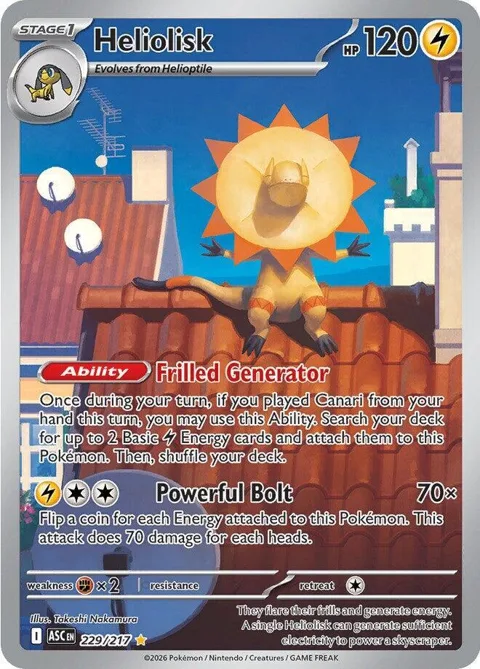 Heliolisk #229/217 Holofoil Pokémon card from Ascended Heroes