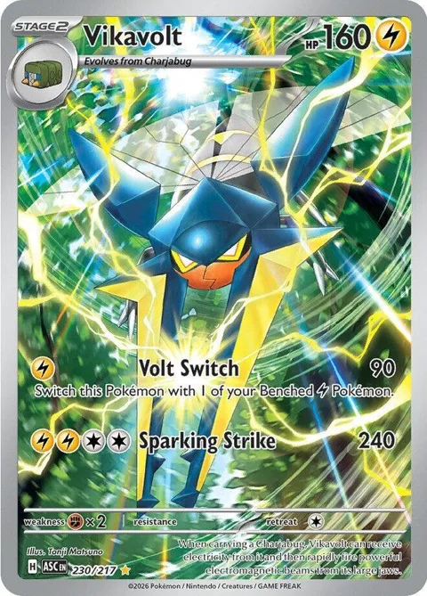 Vikavolt #230/217 Holofoil Pokémon card from Ascended Heroes