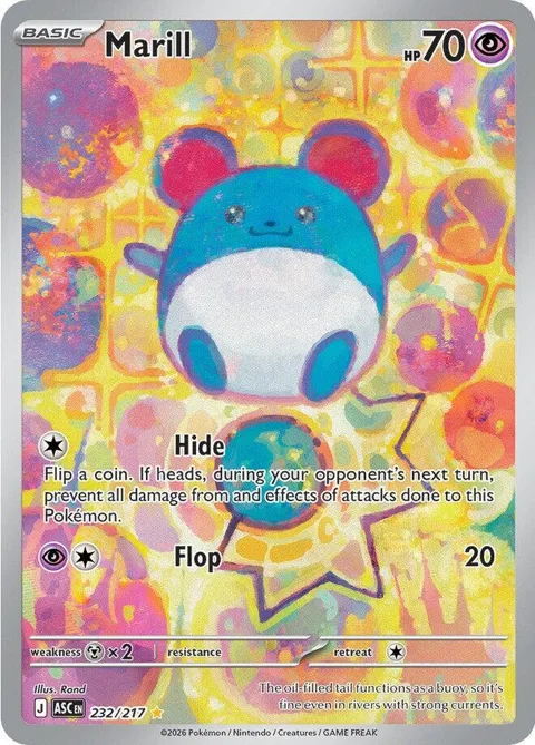 Marill #232/217 Holofoil Pokémon card from Ascended Heroes