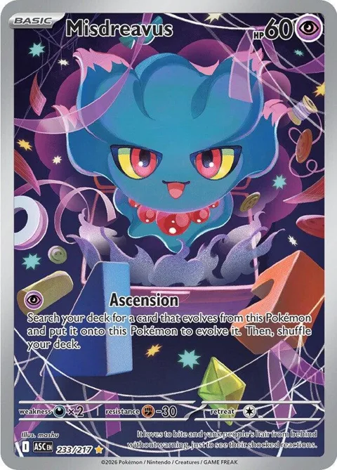 Misdreavus #233/217 Holofoil Pokémon card from Ascended Heroes