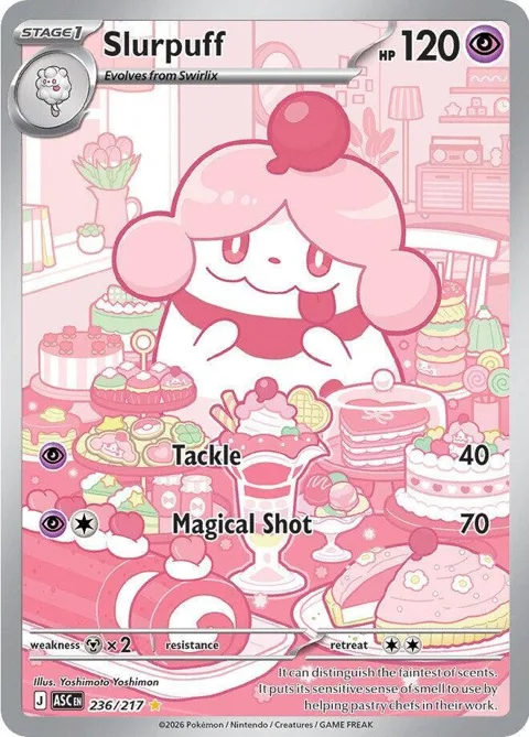 Slurpuff #236/217 Holofoil Pokémon card from Ascended Heroes