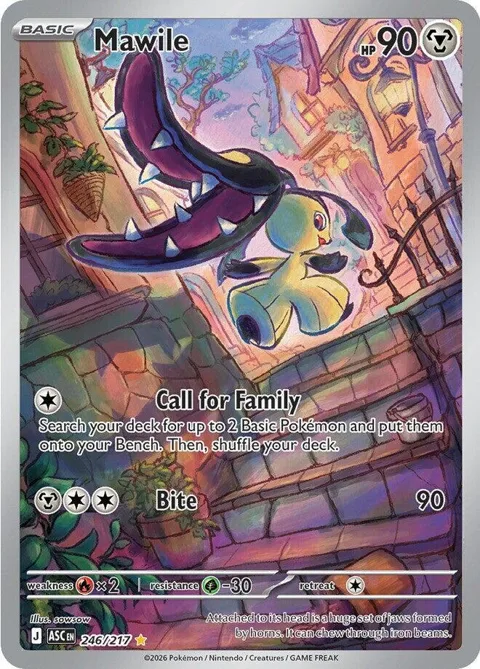 Mawile #246/217 Holofoil Pokémon card from Ascended Heroes