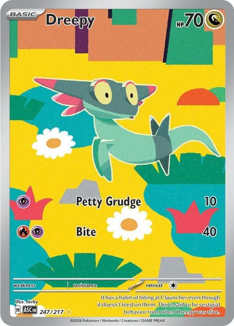 Dreepy #247/217 Holofoil Pokémon card from Ascended Heroes