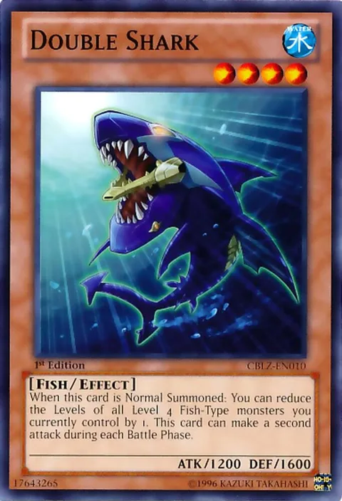 Double Shark CBLZ-EN010 1st Edition Yu-Gi-Oh card from Cosmo Blazer