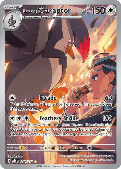 Larry's Staraptor #249/217 Holofoil Pokémon card from Ascended Heroes