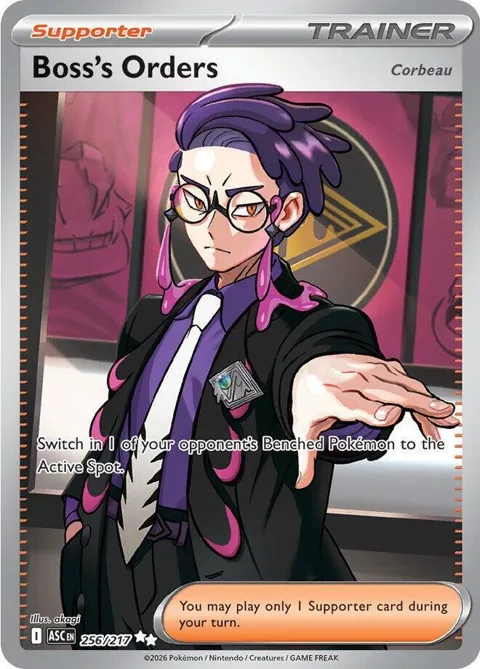 Boss's Orders [Corbeau] #256/217 Holofoil Pokémon card from Ascended Heroes