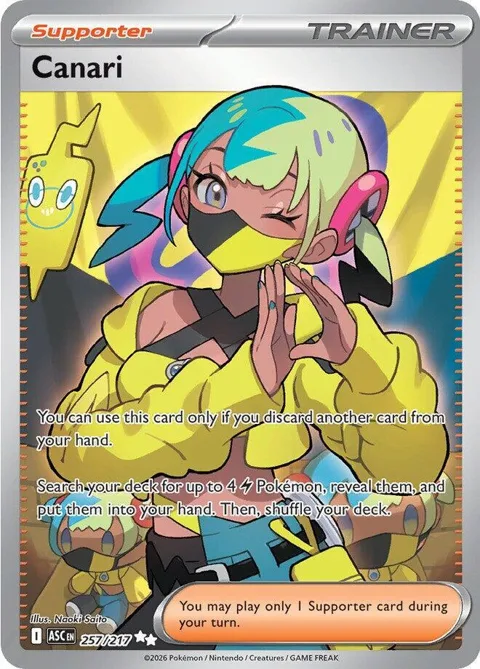 Canari #257/217 Holofoil Pokémon card from Ascended Heroes