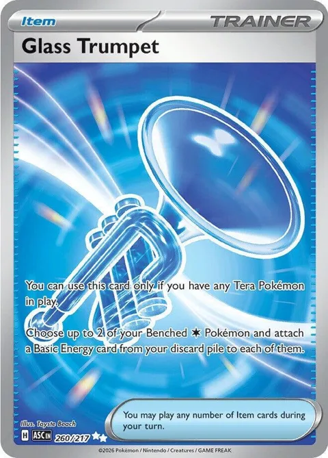 Glass Trumpet #260/217 Holofoil Pokémon card from Ascended Heroes
