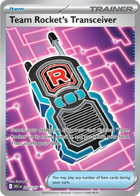 Team Rocket's Transceiver #263/217 Holofoil Pokémon card from Ascended Heroes