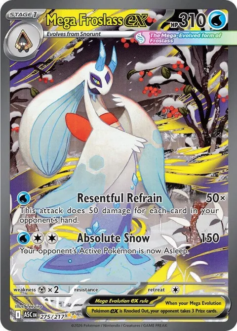 Mega Froslass ex #275/217 Holofoil Pokémon card from Ascended Heroes