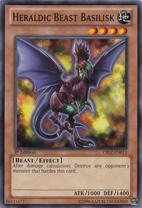 Heraldic Beast Basilisk CBLZ-EN013 Unlimited Yu-Gi-Oh card from Cosmo Blazer