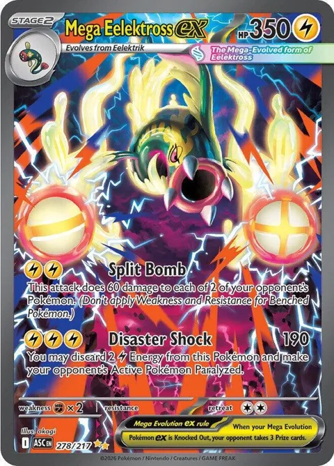 Mega Eelektross ex #278/217 Holofoil Pokémon card from Ascended Heroes