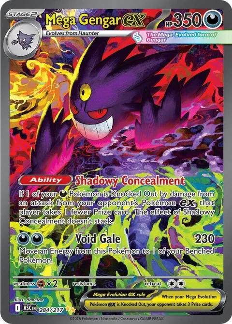 Mega Gengar ex #284/217 Holofoil Pokémon card from Ascended Heroes