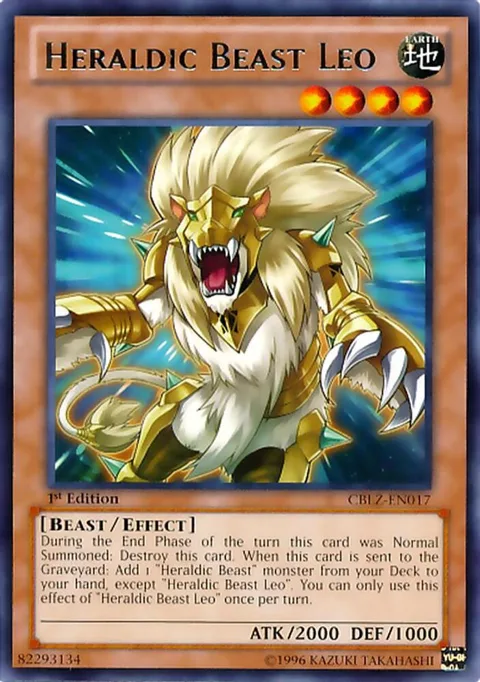 Heraldic Beast Leo CBLZ-EN017 Unlimited Yu-Gi-Oh card from Cosmo Blazer