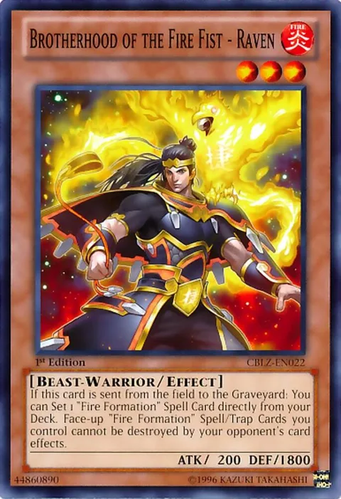 Brotherhood of the Fire Fist - Raven CBLZ-EN022 1st Edition Yu-Gi-Oh card from Cosmo Blazer
