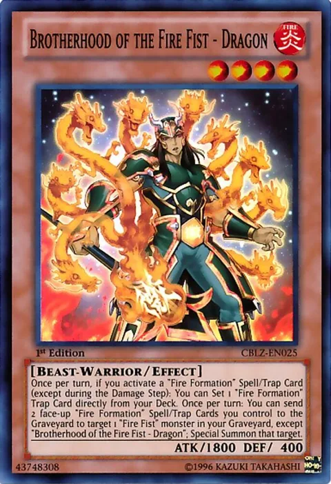 Brotherhood of the Fire Fist - Dragon CBLZ-EN025 1st Edition Yu-Gi-Oh card from Cosmo Blazer