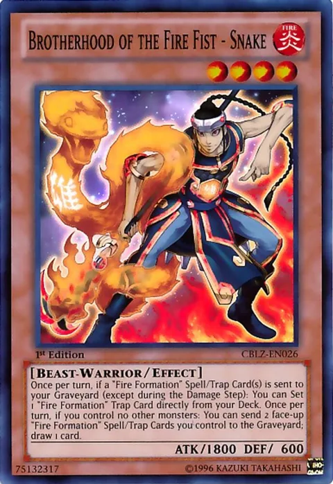 Brotherhood of the Fire Fist - Snake CBLZ-EN026 Unlimited Yu-Gi-Oh card from Cosmo Blazer