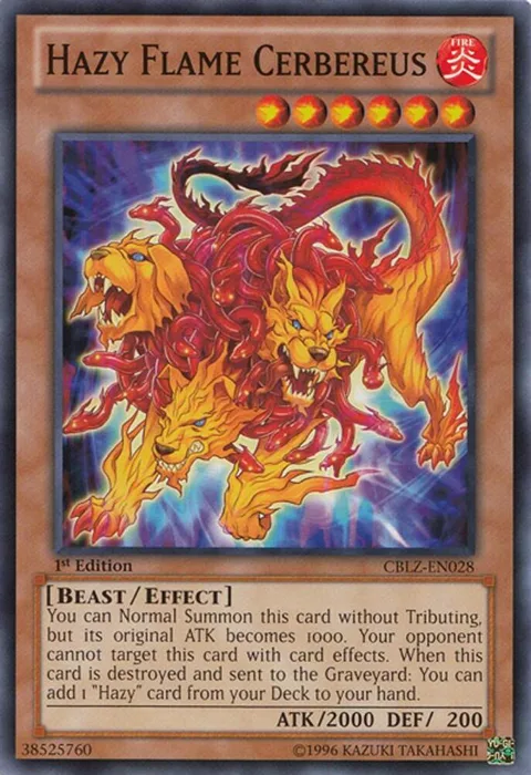 Hazy Flame Cerbereus CBLZ-EN028 Unlimited Yu-Gi-Oh card from Cosmo Blazer