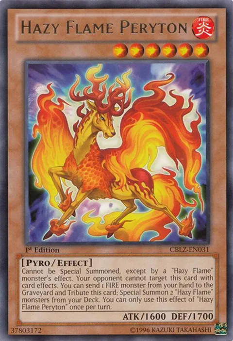 Hazy Flame Peryton CBLZ-EN031 Unlimited Yu-Gi-Oh card from Cosmo Blazer