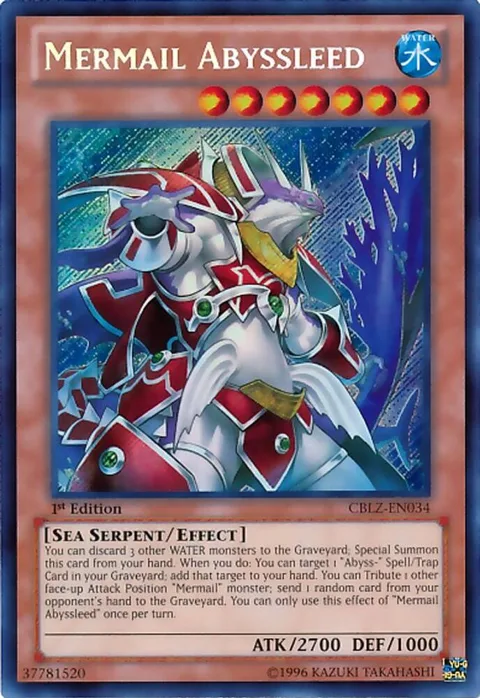 Mermail Abyssleed CBLZ-EN034 Unlimited Yu-Gi-Oh card from Cosmo Blazer